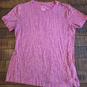 Nine West Pink Sequin Blouse